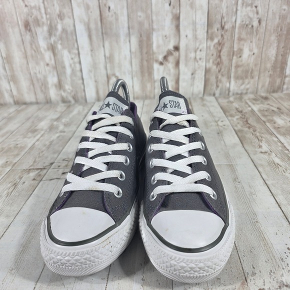 Converse Chuck Taylor All Star Low Top Grey Purple Womens 7 Sneakers 525960F - Picture 4 of 8